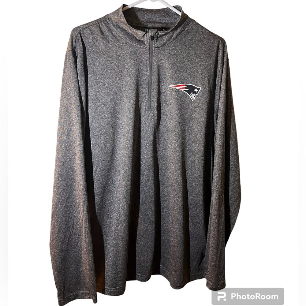New England Patriots NFL 1/4 Zip Long Sleeve Shirt Mens Size Large